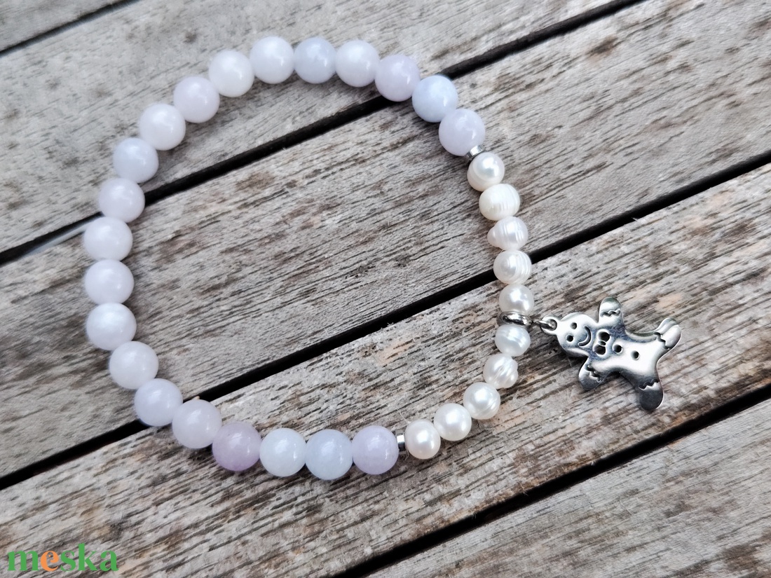 Karácsonyi ásványgyöngy karkötő  - ékszer - karkötő - gyöngyös karkötő - Meska.hu