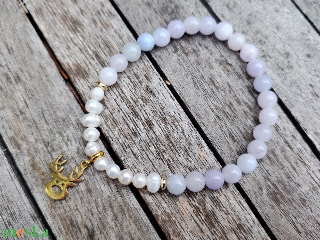 Karácsonyi ásványgyöngy karkötő  - ékszer - karkötő - gyöngyös karkötő - Meska.hu