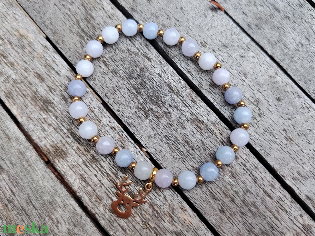 Karácsonyi ásványgyöngy karkötő  - ékszer - karkötő - gyöngyös karkötő - Meska.hu