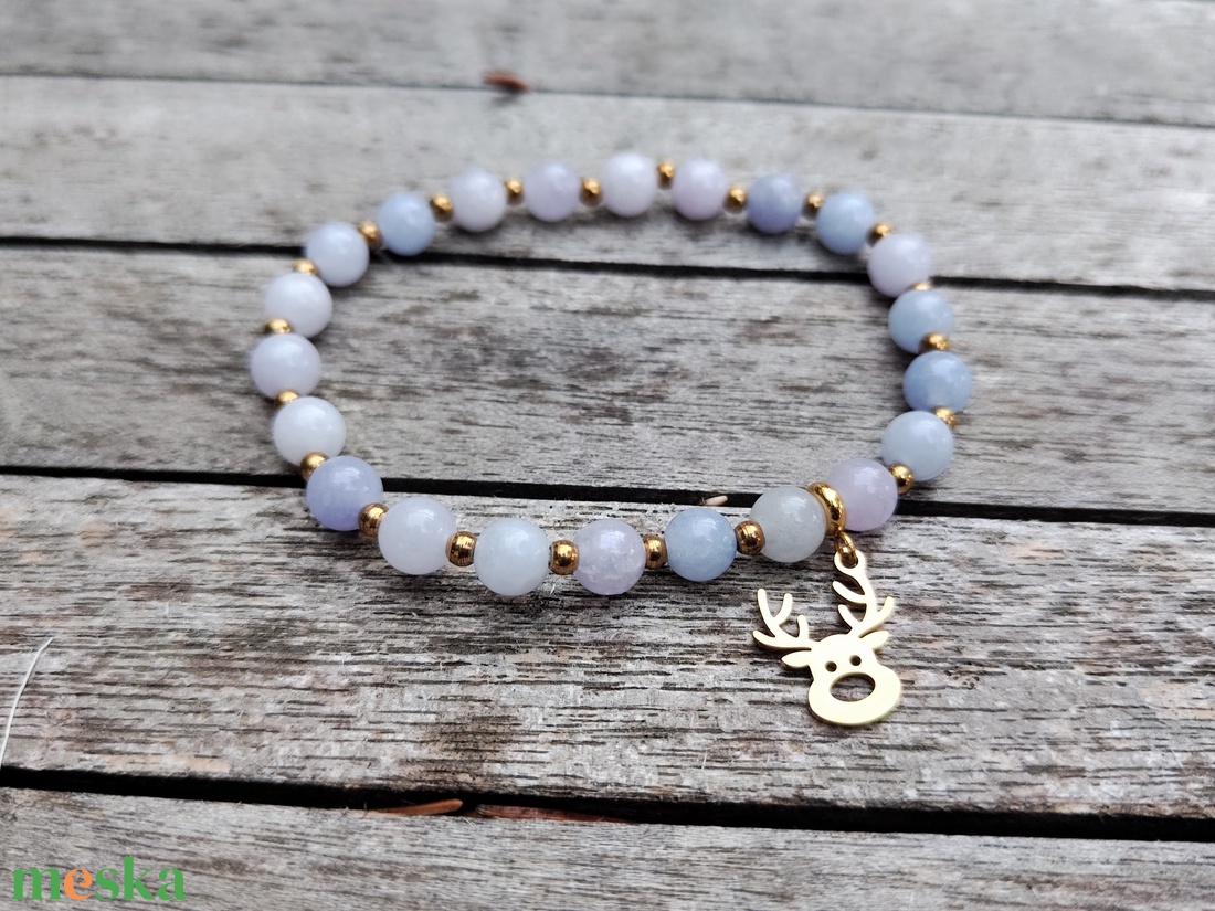 Karácsonyi ásványgyöngy karkötő  - ékszer - karkötő - gyöngyös karkötő - Meska.hu