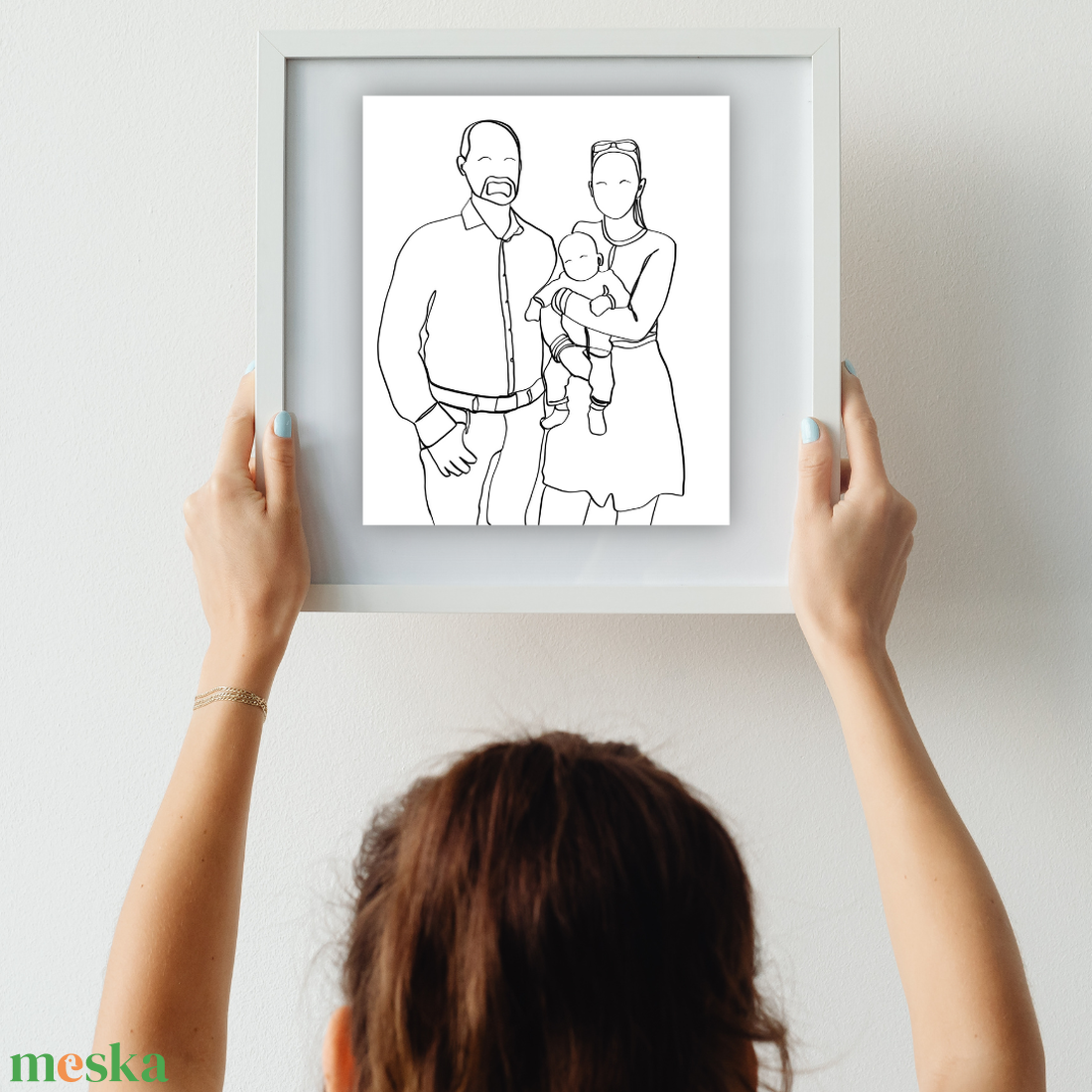 Családi Vonalrajz - Line art portré - művészet - grafika & illusztráció - digitális - Meska.hu