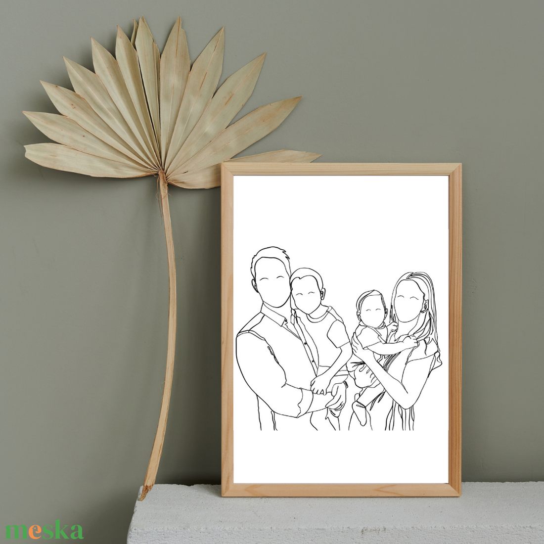 Családi Vonalrajz - Rólatok portré - nyomtatással - művészet - grafika & illusztráció - digitális - Meska.hu