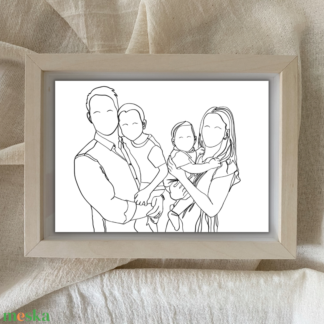 CSALÁDI Vonalrajz - Rólatok portré - nyomtatással - művészet - grafika & illusztráció - digitális - Meska.hu