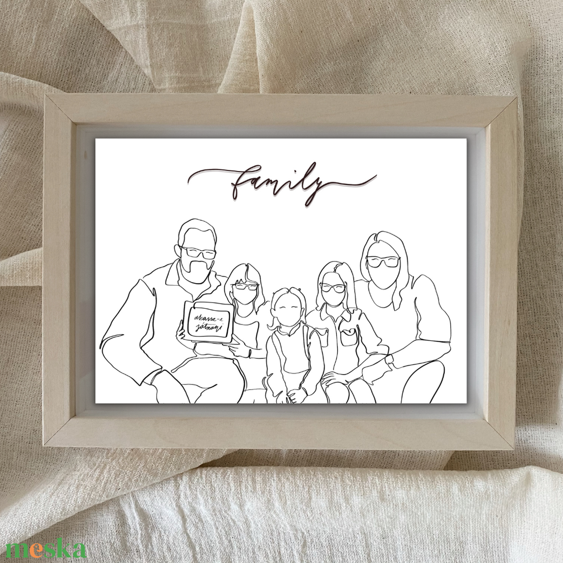 CSALÁDI Vonalrajz - Rólatok portré - nyomtatással - művészet - grafika & illusztráció - digitális - Meska.hu