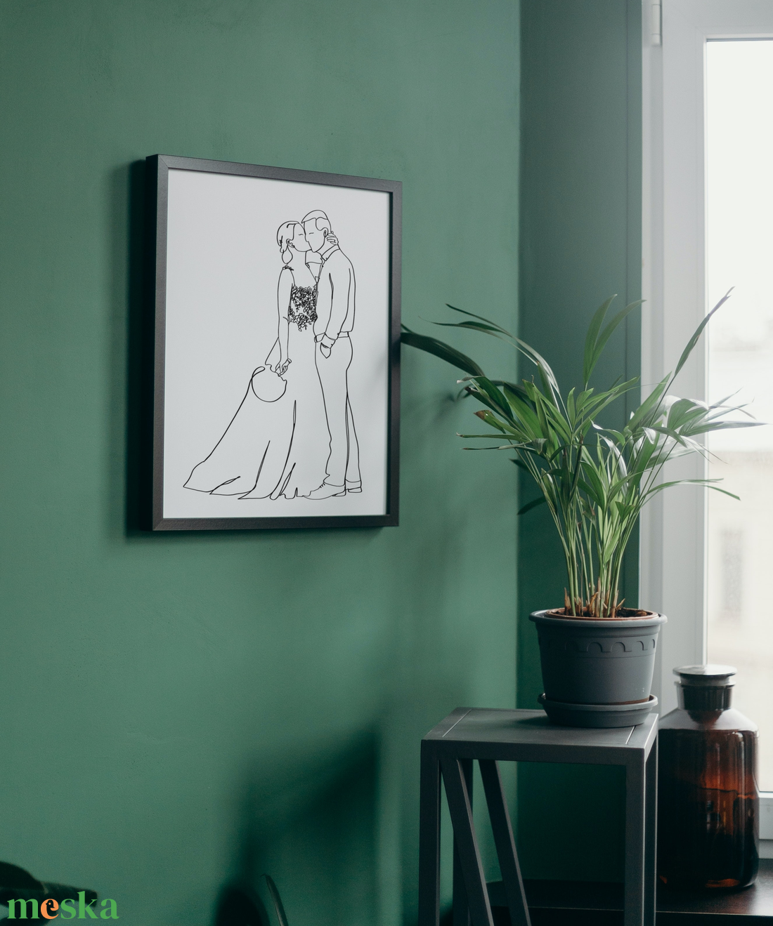 Vonalrajz Rólatok - Nászajándék - Nyomtatással - művészet - fotográfia - portré - Meska.hu