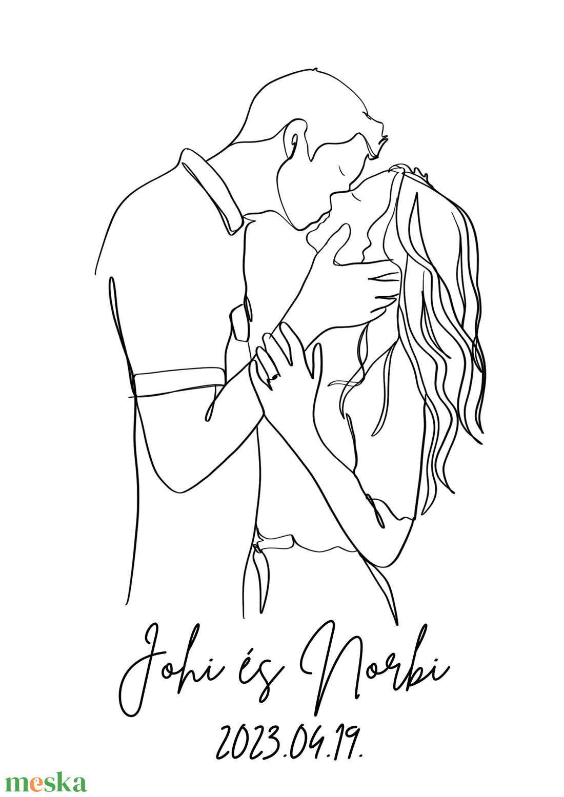 Örökké együtt - nászajándék portré - nyomtatással - esküvő - emlék & ajándék - nászajándék - Meska.hu