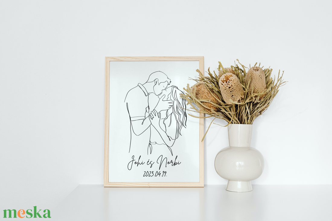 Örökké együtt - nászajándék portré - nyomtatással - esküvő - emlék & ajándék - nászajándék - Meska.hu