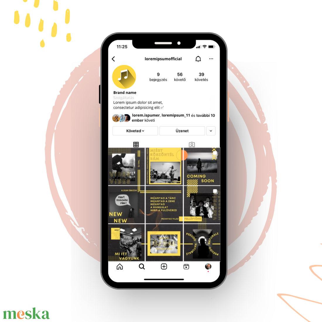 Egyéni Istagram feed - Zene PuzzleFeed Canva template - művészet - grafika & illusztráció - digitális - Meska.hu Egyéni Istagram feed - Zene PuzzleFeed Canva template - művészet - grafika & illusztráció - digitális - Meska.hu