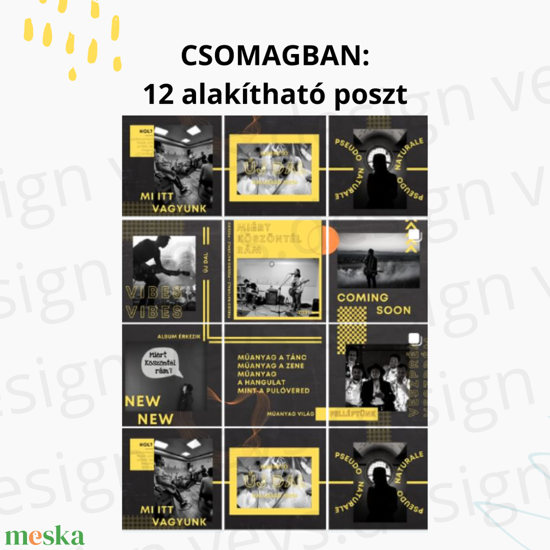 Egyéni Istagram feed - Zene PuzzleFeed Canva template - művészet - grafika & illusztráció - digitális - Meska.hu Egyéni Istagram feed - Zene PuzzleFeed Canva template - művészet - grafika & illusztráció - digitális - Meska.hu