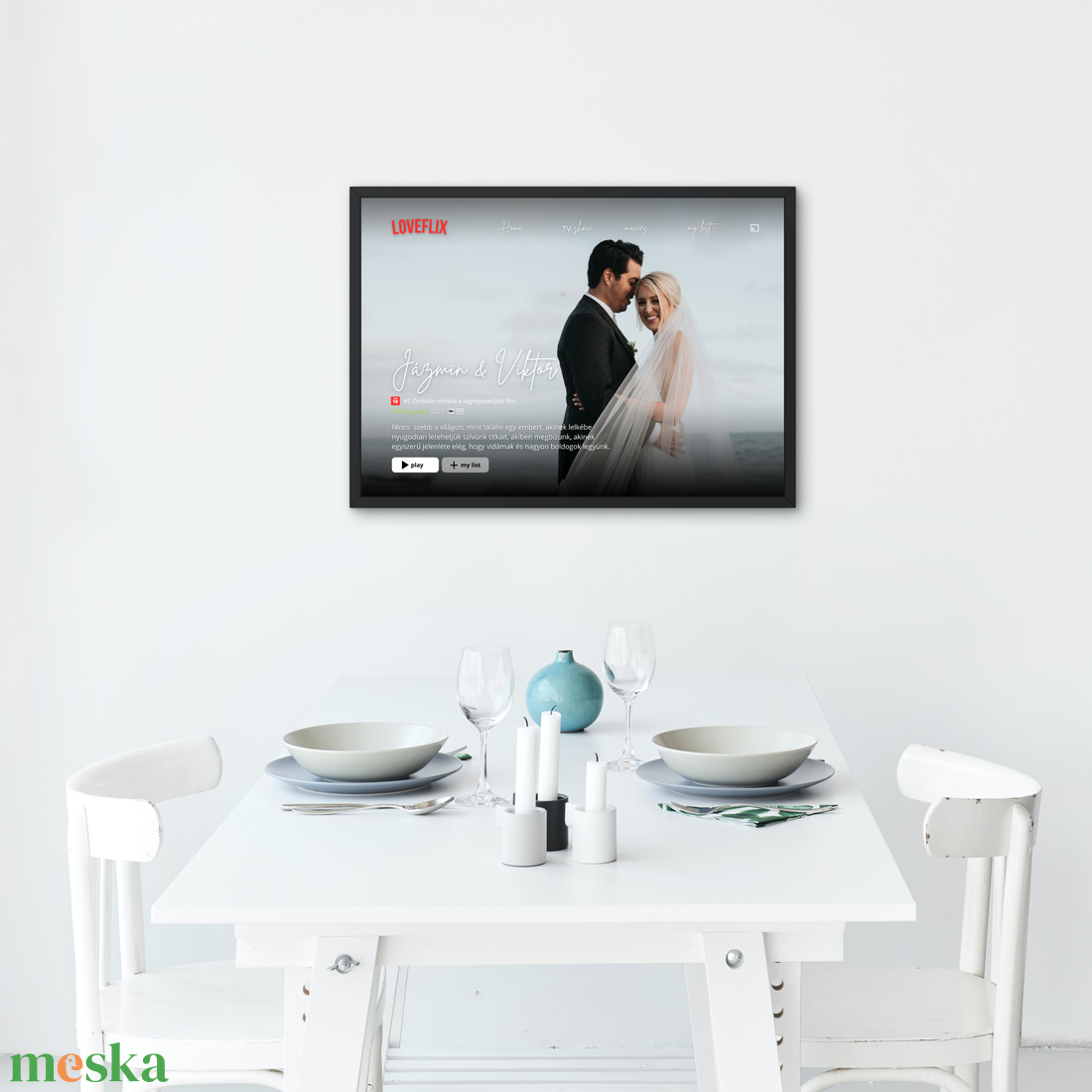 Netflix stílusú egyedi ajándék a párodnak, szerettednek - művészet - grafika & illusztráció - digitális - Meska.hu