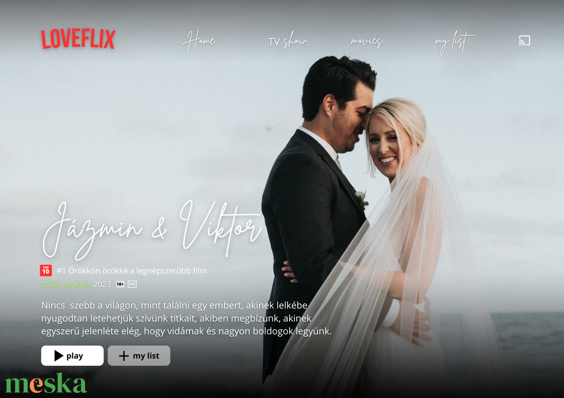 Netflix stílusú egyedi ajándék a párodnak, szerettednek - művészet - grafika & illusztráció - digitális - Meska.hu