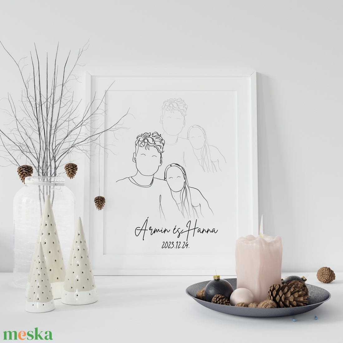 SOS Karácsonyi ajándék - Vonal rajz Szerettednek - csak digitális - művészet - grafika & illusztráció - digitális - Meska.hu