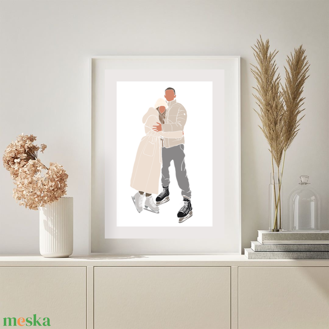 AJÁNDÉK NYOMTATÁSSAL - Egyedi páros digitális rajz ajándékba - művészet - fotográfia - portré - Meska.hu