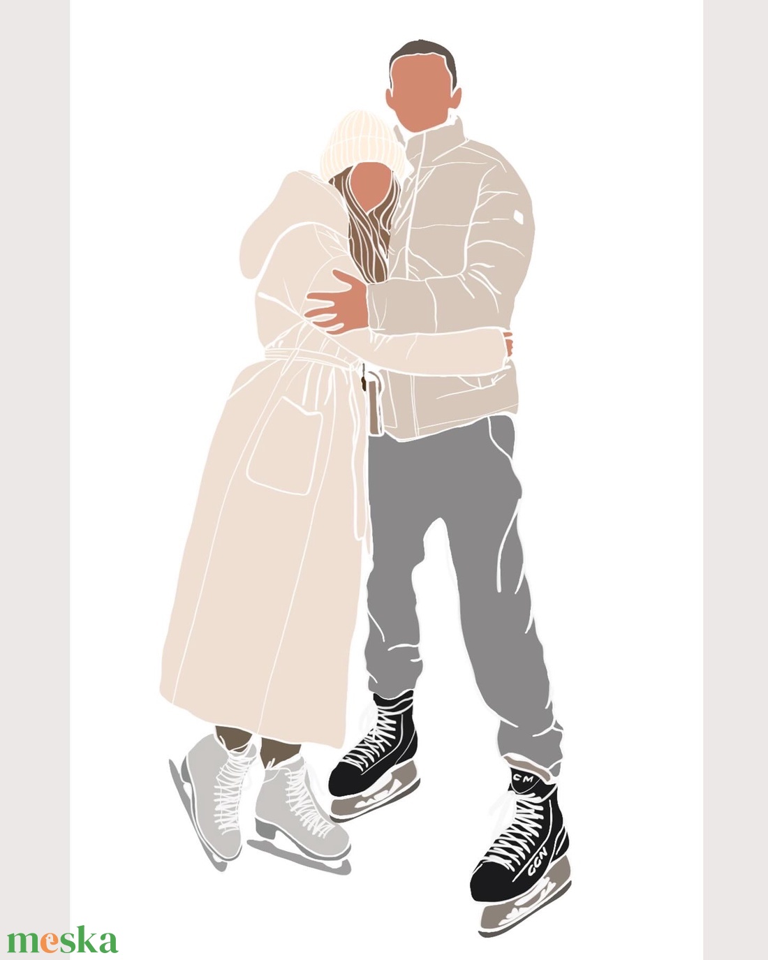 AJÁNDÉK NYOMTATÁSSAL - Egyedi páros digitális rajz ajándékba - művészet - fotográfia - portré - Meska.hu