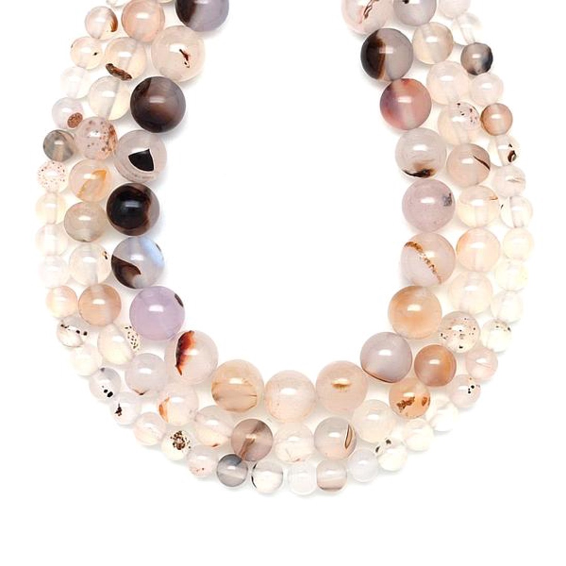 Achát dendrites golyó 10-11mm  ékszerkészítő alapanyag (füzér) - kellékek & szerszámok - ásvány alapanyag - ásványfüzér - Meska.hu