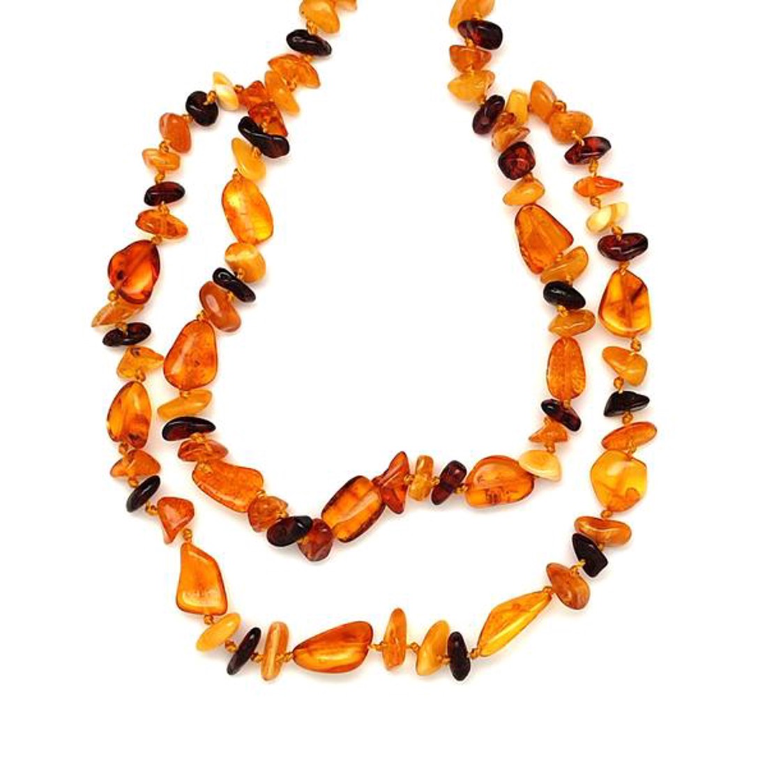 Borostyán dupla soros vegyes splitter nyaklánc 50cm - kellékek & szerszámok - ásvány alapanyag - splitter - Meska.hu