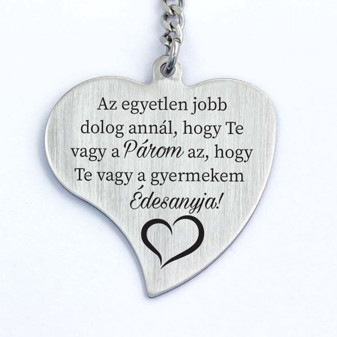 Édesanyja és Párom Gravírozott Szív Kulcstartó - táska & tok - kulcstartó & táskadísz - kulcstartó - Meska.hu