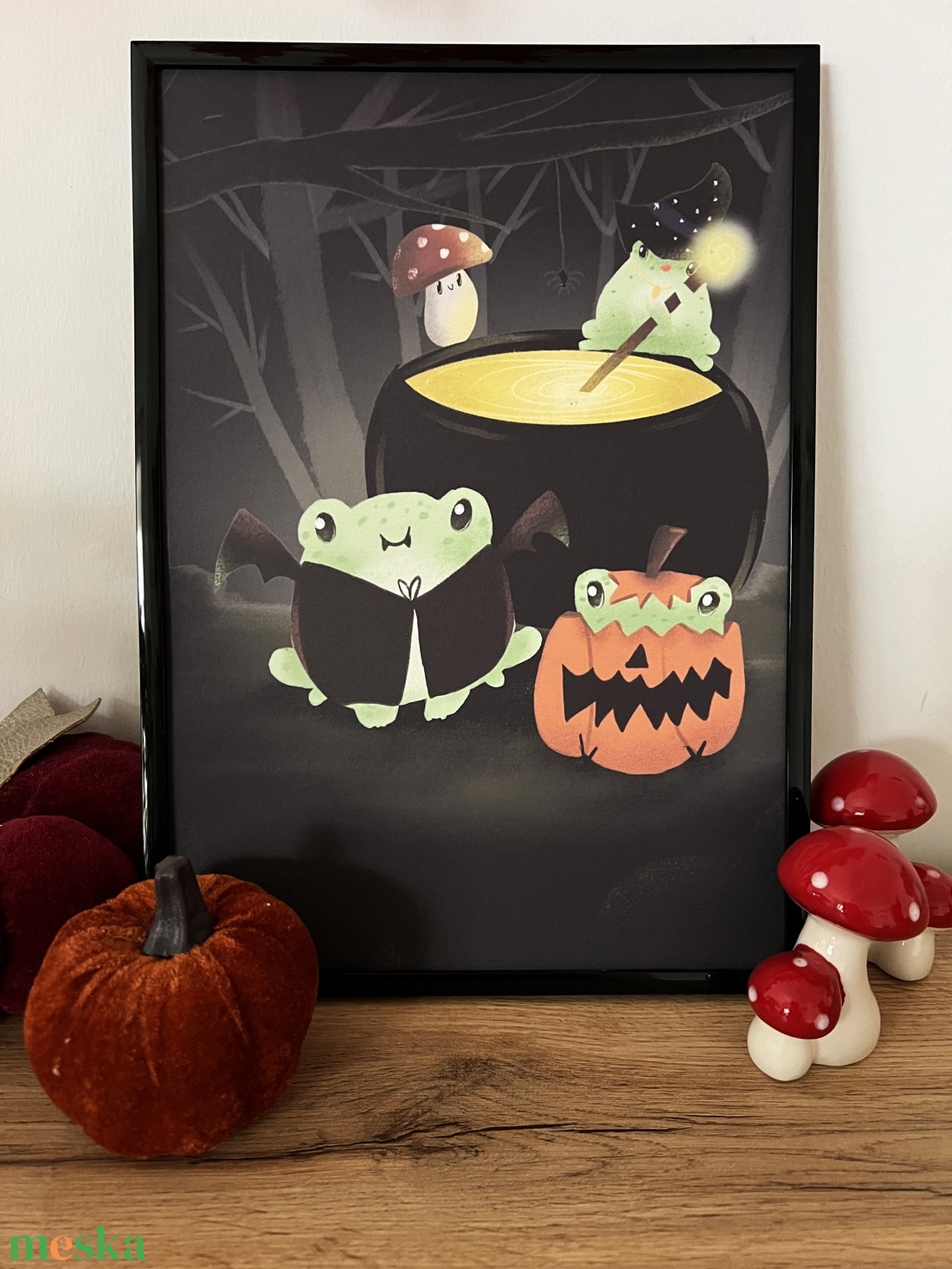 Halloween békák A4-es illusztráció � őszi falikép - művészet - grafika & illusztráció - egyéb rajzok - Meska.hu