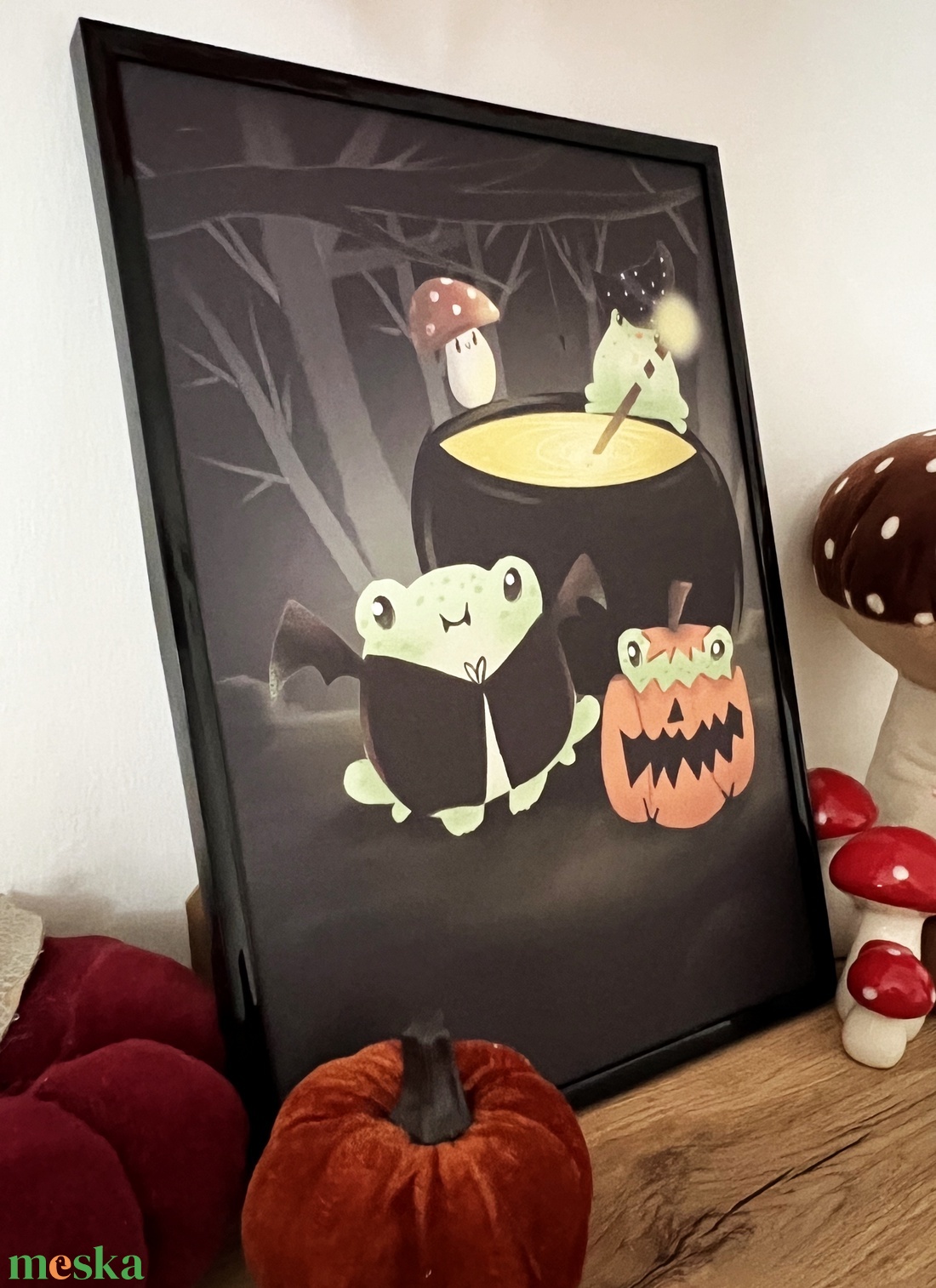 Halloween békák A4-es illusztráció � őszi falikép - művészet - grafika & illusztráció - egyéb rajzok - Meska.hu