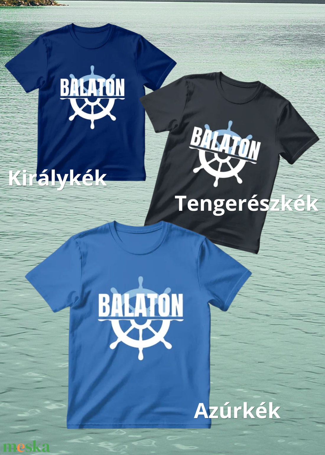 Balaton hajó kormányos póló - ruha & divat - férfi ruha - póló - Meska.hu