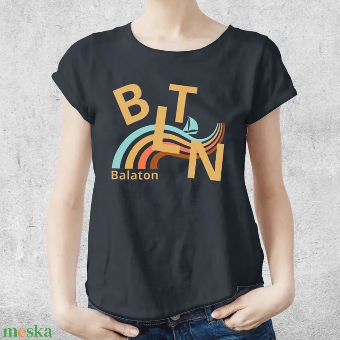 Retro BLTN Balatonos póló, férfi és női változat is - ruha & divat - férfi ruha - póló - Meska.hu