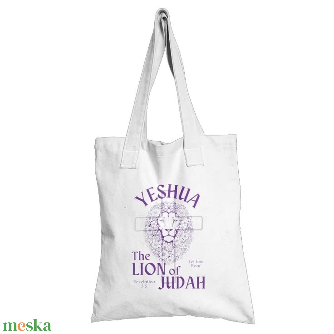 Yeshua vászontáska lila oroszlános - táska & tok - bevásárlás & shopper táska - kenyeres zsák - Meska.hu