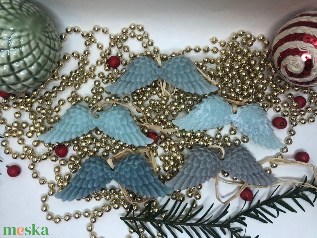 Viaszműves Illatos angyalszárnyak karácsonyfadísz csomag - kék - karácsony - karácsonyi lakásdekoráció - karácsonyfadíszek - Meska.hu