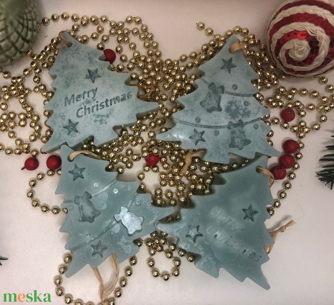 Viaszműves Illatos fenyő karácsonyfadísz csomag - türkiz - karácsony - karácsonyi lakásdekoráció - karácsonyfadíszek - Meska.hu