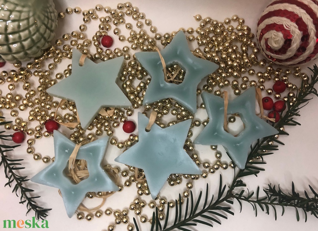 Viaszműves Illatos csillagok karácsonyfadísz csomag - sötét - karácsony - karácsonyi lakásdekoráció - karácsonyfadíszek - Meska.hu