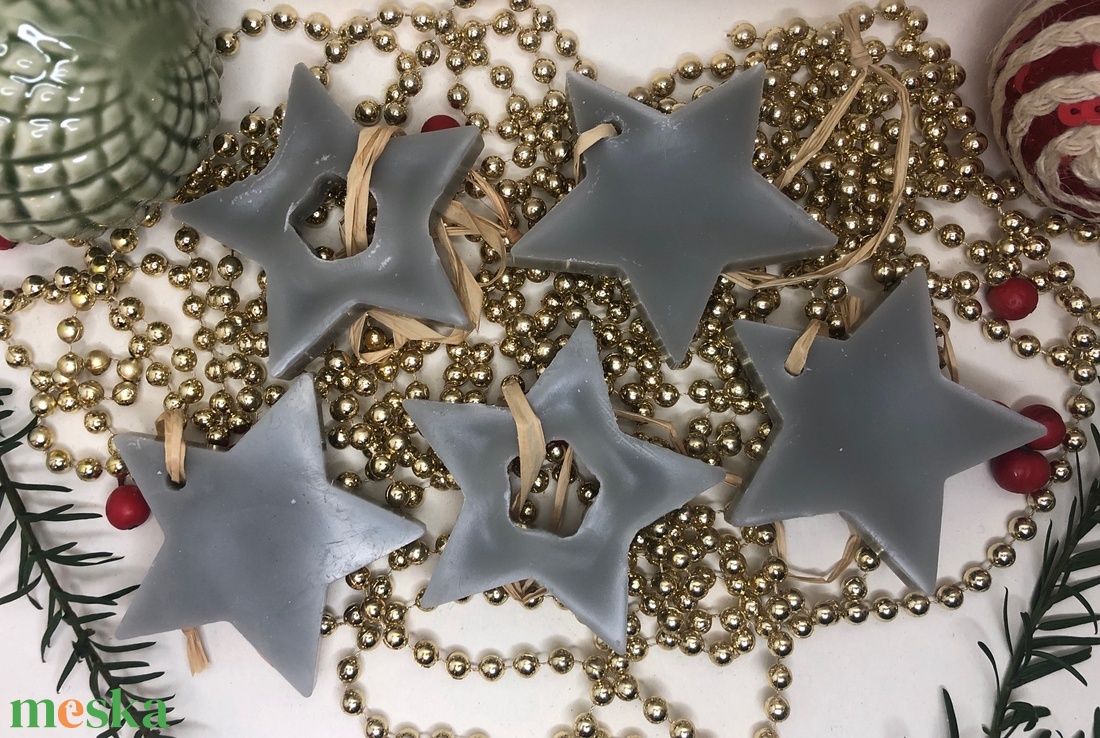 Viaszműves Illatos csillagok karácsonyfadísz csomag - sötét - karácsony - karácsonyi lakásdekoráció - karácsonyfadíszek - Meska.hu