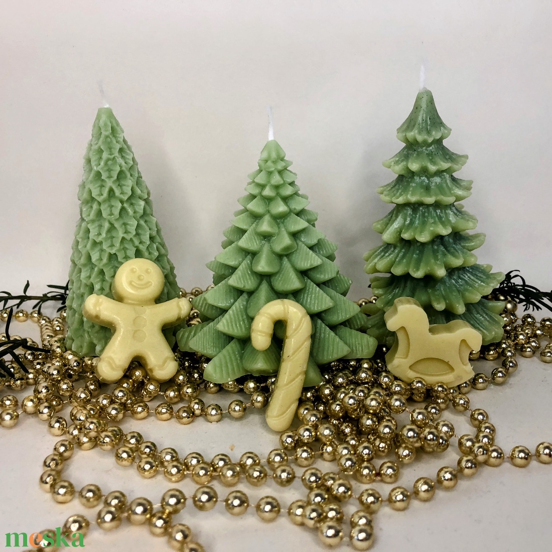 Karácsonyi erdő gyertyakollekció - fehér - karácsony - karácsonyi lakásdekoráció - karácsonyi illatgyertya, mécses - Meska.hu