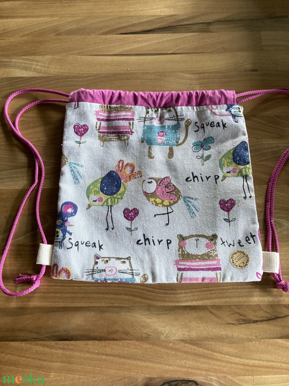 Gyermek zsinóros hátizsák - játék & sport - ovis felszerelés - ovis hátizsák - Meska.hu