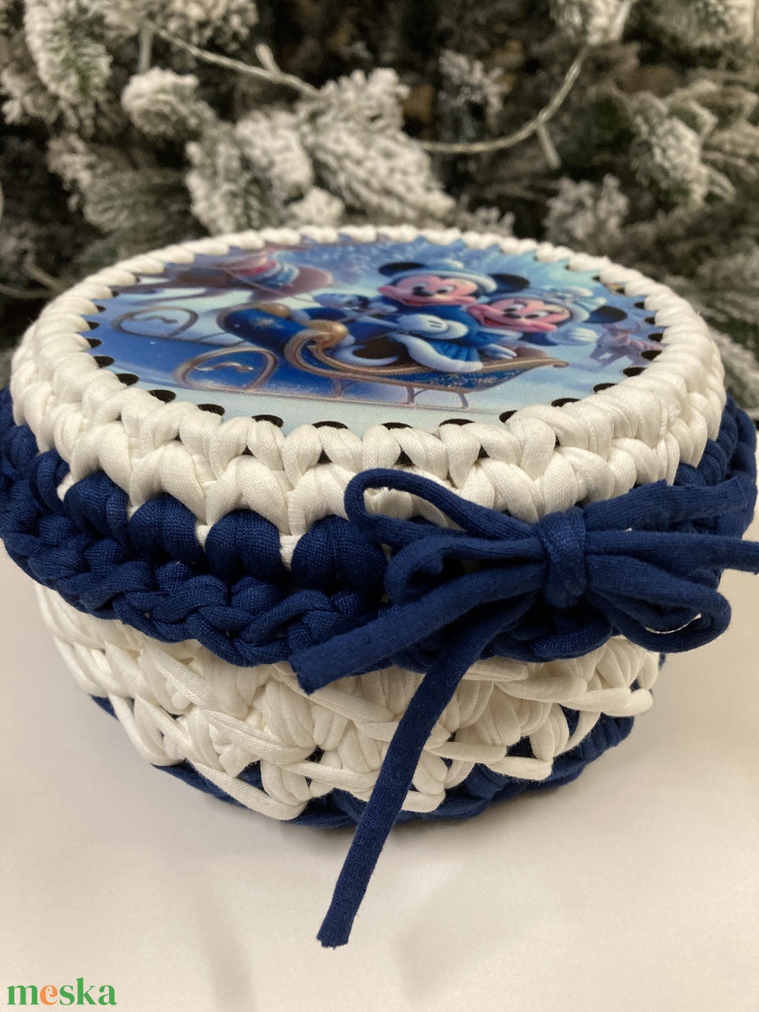 Horgolt ajándék doboz - otthon & életmód - tárolás & rendszerezés - tárolókosár - Meska.hu