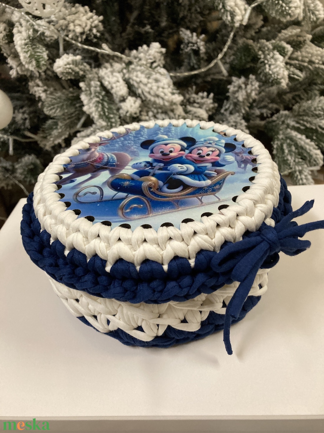 Horgolt ajándék doboz - otthon & életmód - tárolás & rendszerezés - tárolókosár - Meska.hu