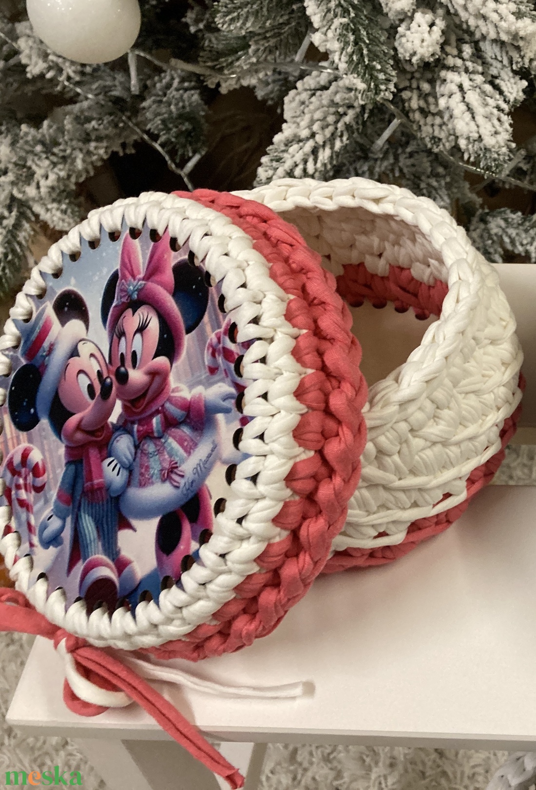 Horgolt ajándék doboz - otthon & életmód - tárolás & rendszerezés - tárolókosár - Meska.hu