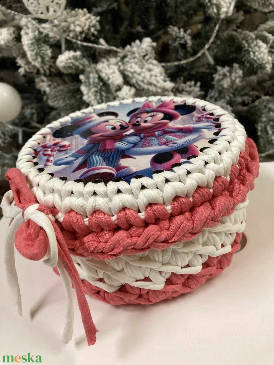 Horgolt ajándék doboz - otthon & életmód - tárolás & rendszerezés - tárolókosár - Meska.hu