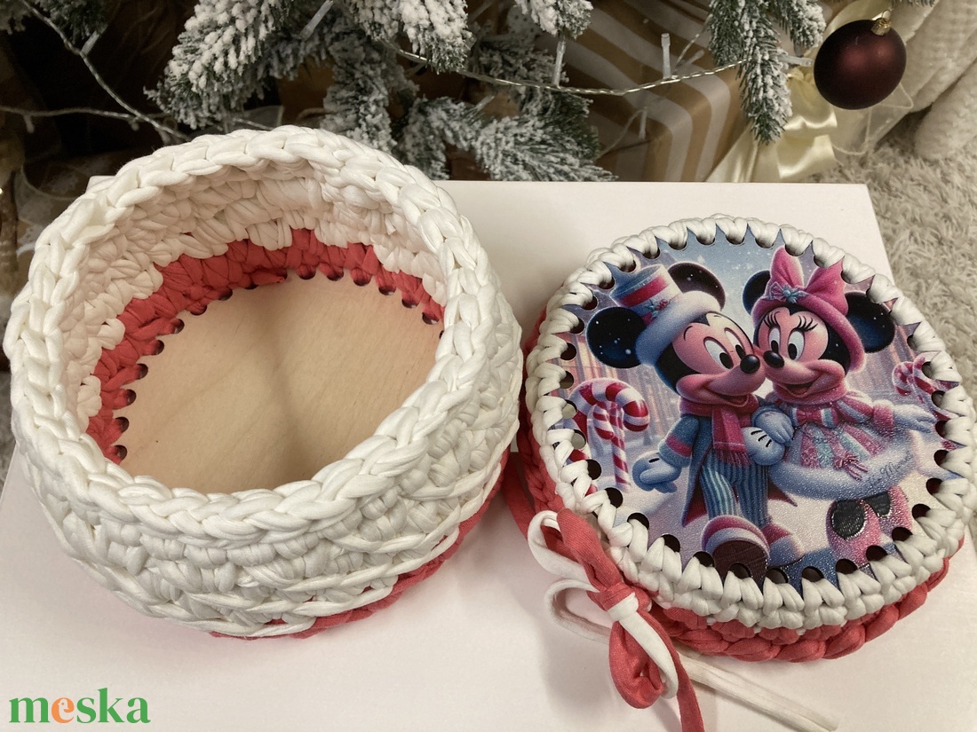 Horgolt ajándék doboz - otthon & életmód - tárolás & rendszerezés - tárolókosár - Meska.hu