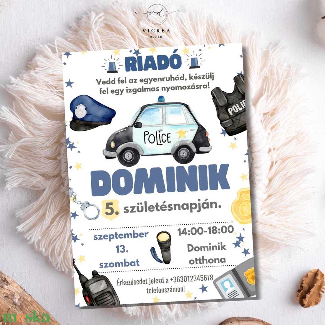 Rendőrös tematikájú születésnapi meghívó Kalandra fel! - otthon & életmód - papír, írószer - ajándékozás kellékei - meghívó - Meska.hu Rendőrös tematikájú születésnapi meghívó Kalandra fel! - otthon & életmód - papír, írószer - ajándékozás kellékei - meghívó - Meska.hu