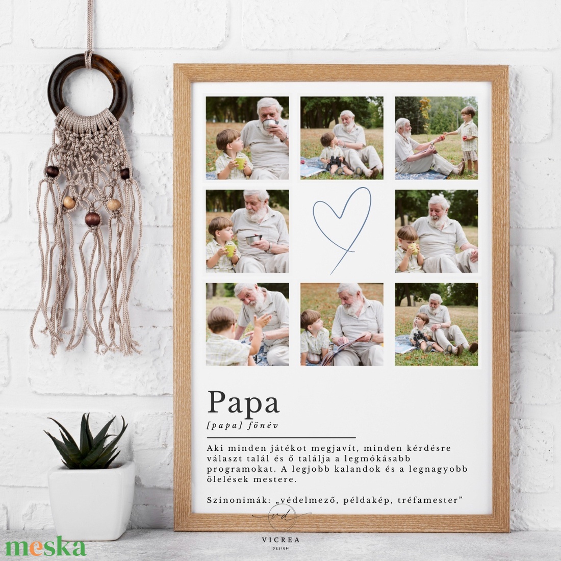 Papás  montázs poszter  Személyre szabott ajándék Apák napjára, születésnapra - otthon & életmód - dekoráció - kép & falikép - poszter - Meska.hu