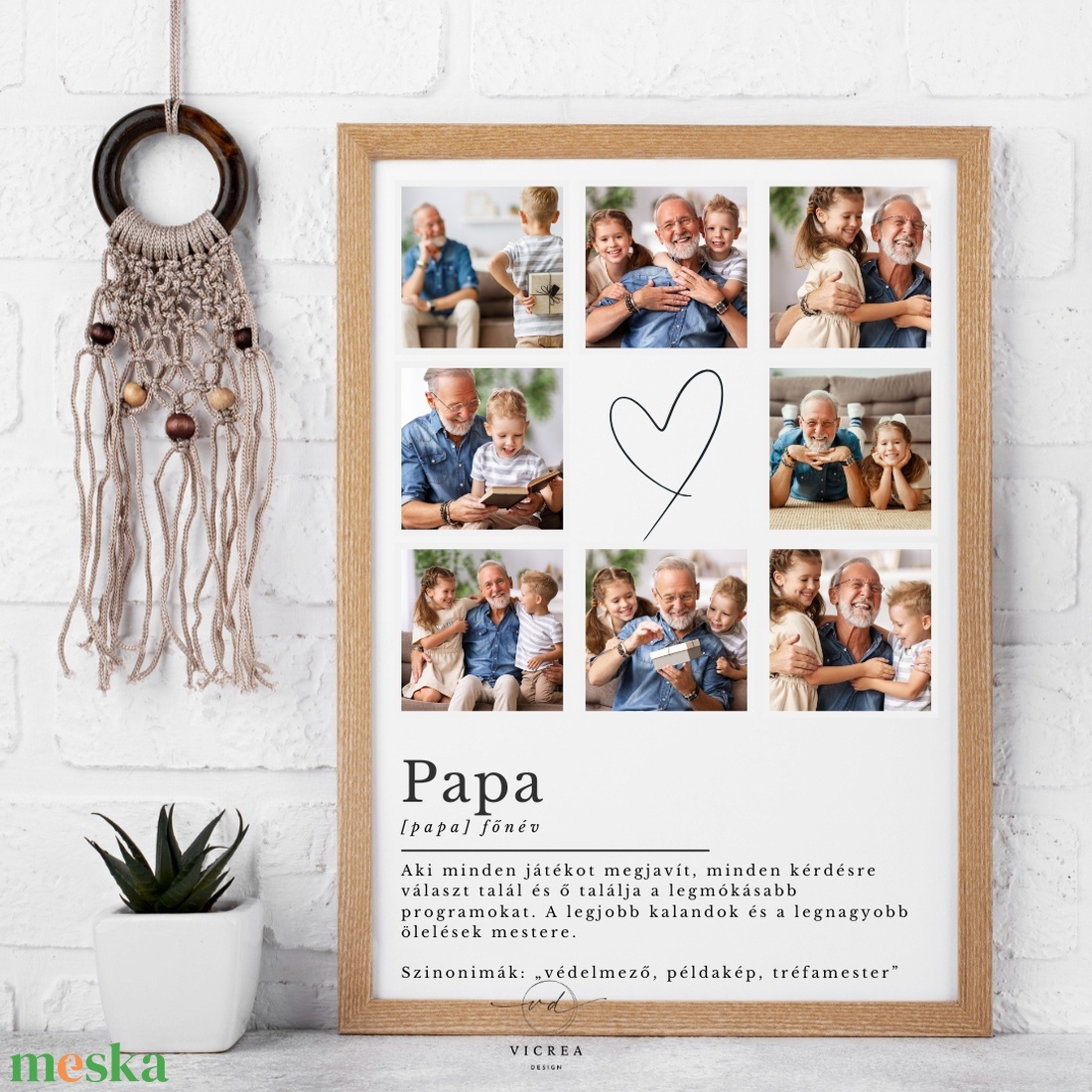 Papás  montázs poszter  Személyre szabott ajándék Apák napjára, születésnapra - otthon & életmód - dekoráció - kép & falikép - poszter - Meska.hu