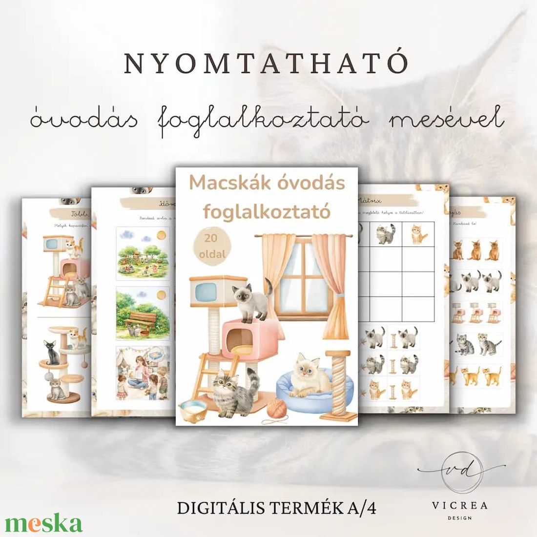 Macskás fejlesztő csomag � ovis és iskolás társasjáték + óvodás és iskolás foglalkoztatók (4�10 év) - játék & sport - készségfejlesztő és logikai játék - oktató játékok - Meska.hu