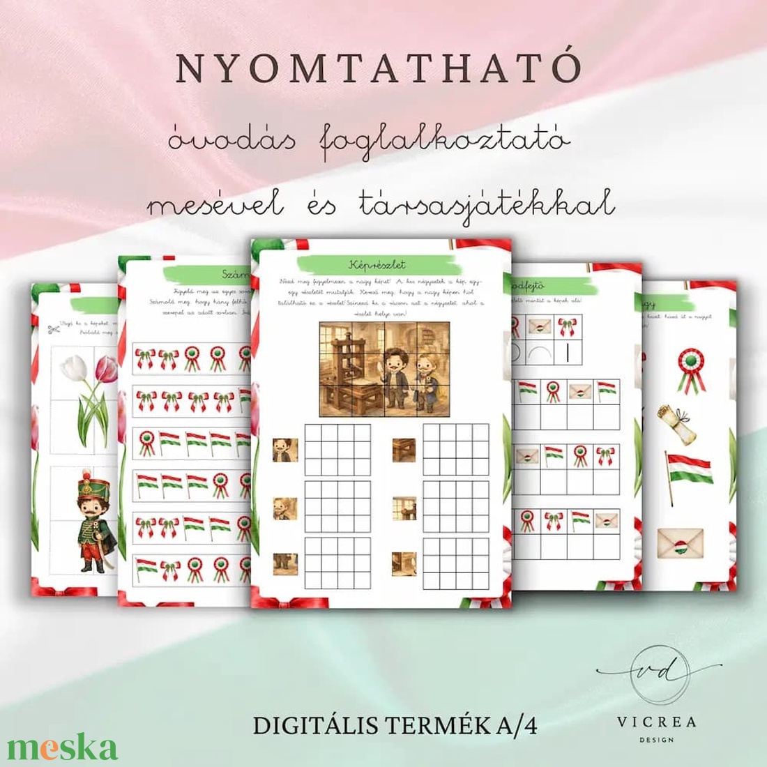 Március 15. foglalkoztató óvodásoknak (4�7 éveseknek) - játék & sport - készségfejlesztő és logikai játék - oktató játékok - Meska.hu