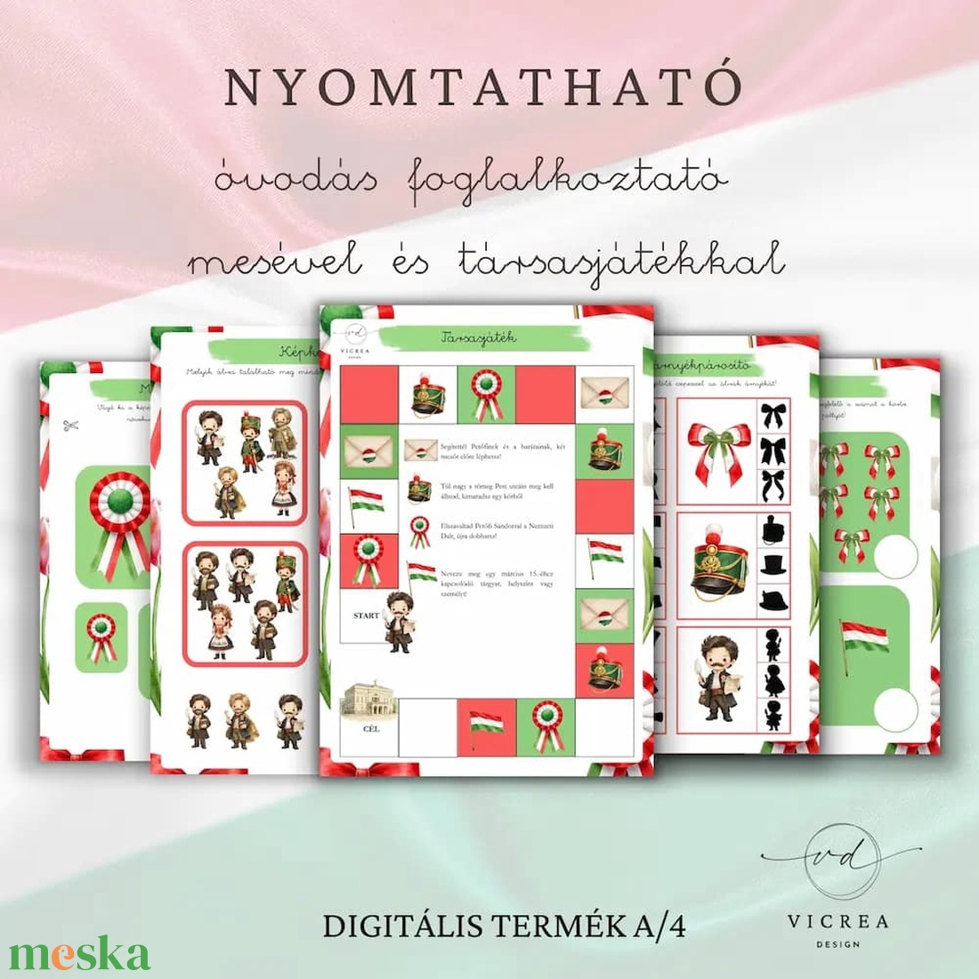 Március 15. foglalkoztató óvodásoknak (4�7 éveseknek) - játék & sport - készségfejlesztő és logikai játék - oktató játékok - Meska.hu