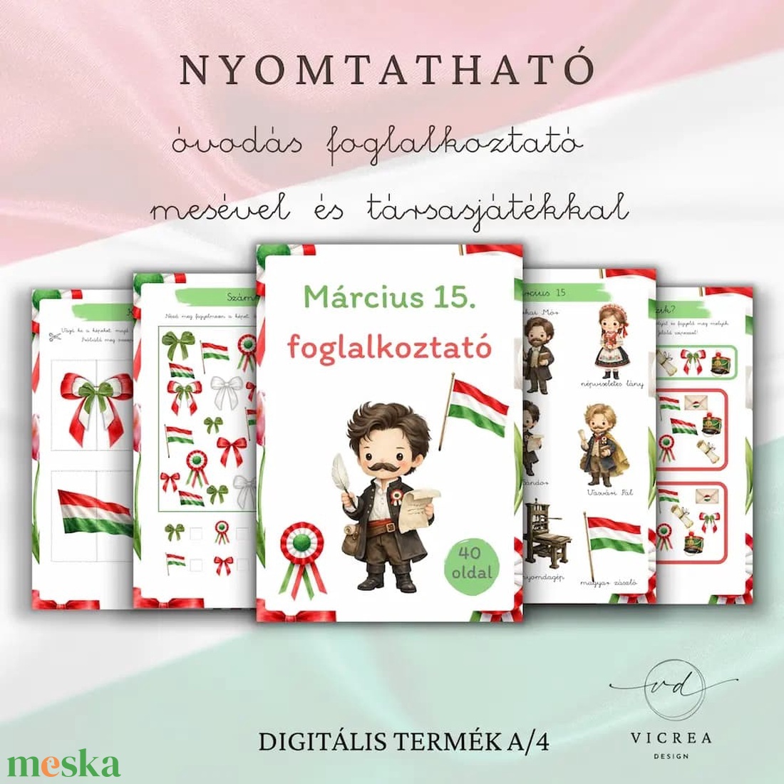 Március 15. foglalkoztató óvodásoknak (4�7 éveseknek) - játék & sport - készségfejlesztő és logikai játék - oktató játékok - Meska.hu