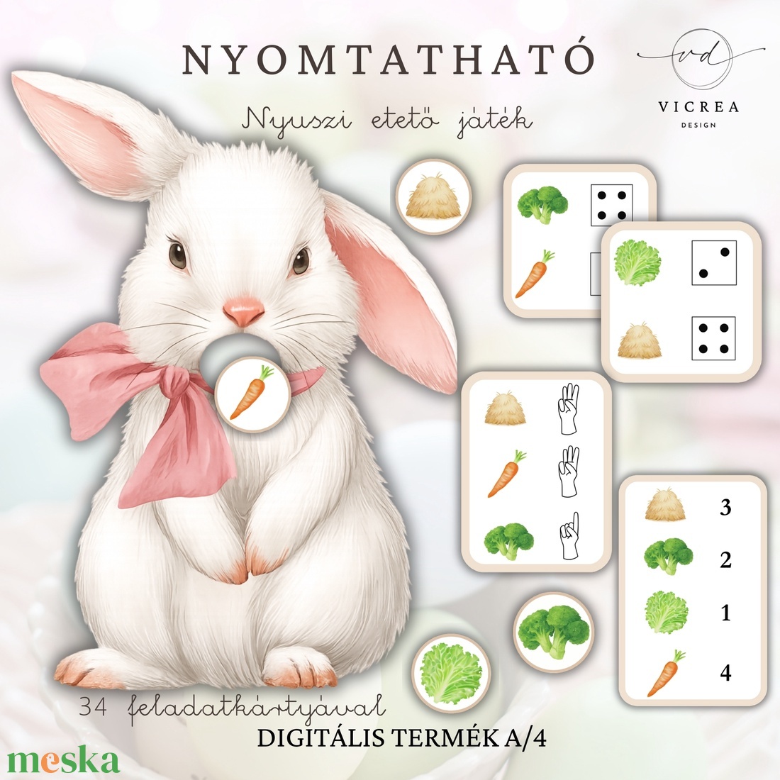 Nyomtatható Húsvéti játék- és foglalkoztató CSOMAG gyerekeknek � (40 oldalas óvodás foglalkoztató + 4 fejlesztő játék) ( - játék & sport - készségfejlesztő és logikai játék - oktató játékok - Meska.hu