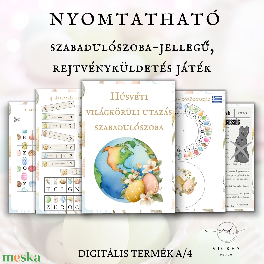 � Húsvéti világkörüli szabadulószoba � nyomtatható játék gyerekeknek - játék & sport - készségfejlesztő és logikai játék - oktató játékok - Meska.hu