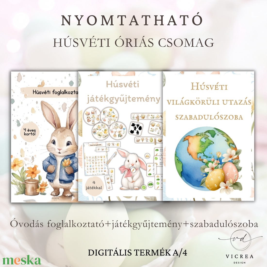 Húsvéti ÓRIÁS csomag � szabadulószoba + foglalkoztató + játékgyűjtemény (nyomtatható PDF) �� - játék & sport - készségfejlesztő és logikai játék - oktató játékok - Meska.hu