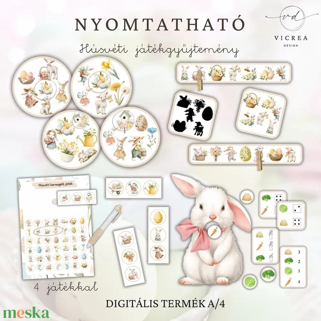 Húsvéti ÓRIÁS csomag � szabadulószoba + foglalkoztató + játékgyűjtemény (nyomtatható PDF) �� - játék & sport - készségfejlesztő és logikai játék - oktató játékok - Meska.hu