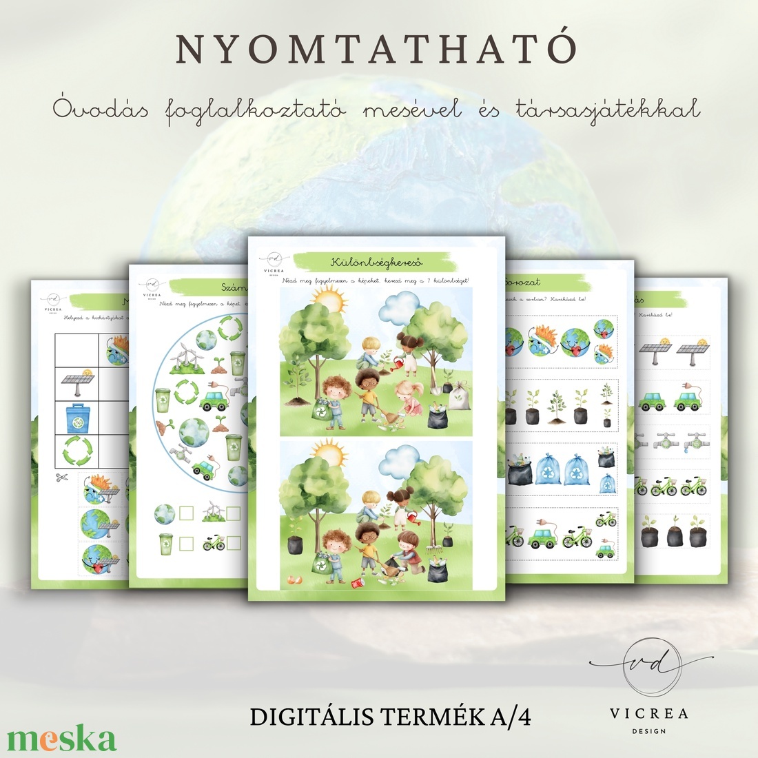 Nyomtatható Öko kaland � óvodás foglalkoztató (4�7 éveseknek) (40 oldal) - játék & sport - készségfejlesztő és logikai játék - oktató játékok - Meska.hu