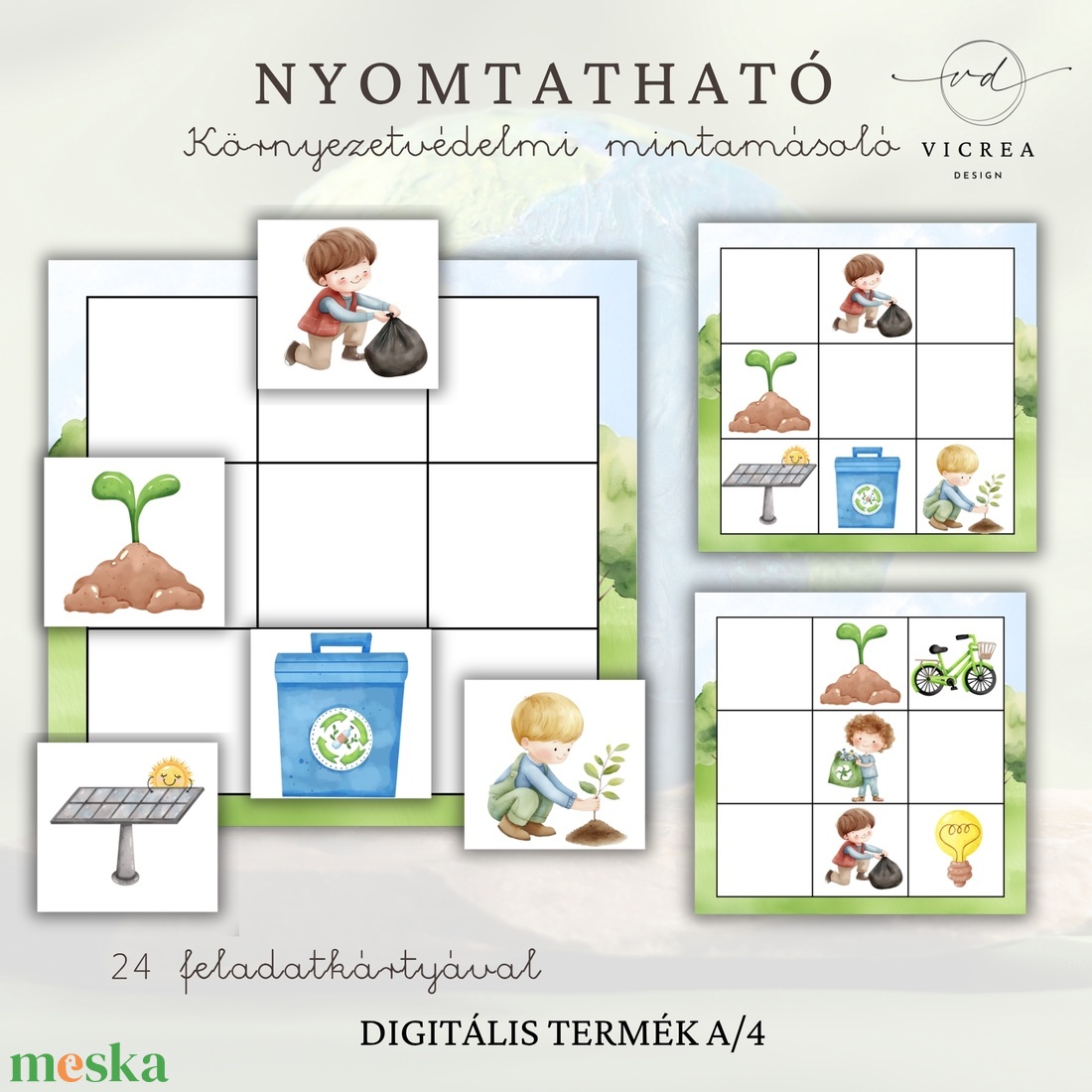 Nyomtatható Öko kaland játékgyűjtemény � környezetvédelem játékosan (4�7 éveseknek) (6db játék) - játék & sport - készségfejlesztő és logikai játék - oktató játékok - Meska.hu